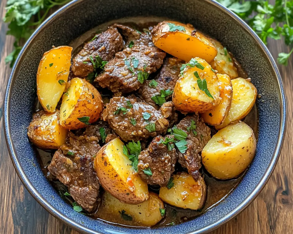 Slow Cooker Garlic Butter Beef with Potatoes – Easy Tender Recipe