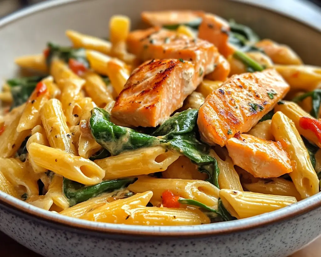 Creamy Salmon Spinach Pasta Recipe – Best Easy Dinner Idea