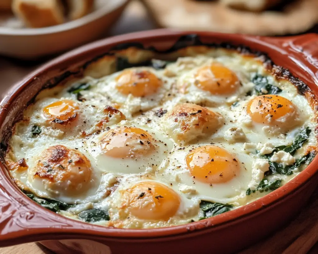 Baked Eggs with Feta and Spinach