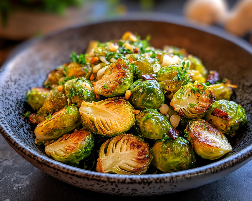 Crispy Smashed Brussels Sprouts Recipe with Garlic