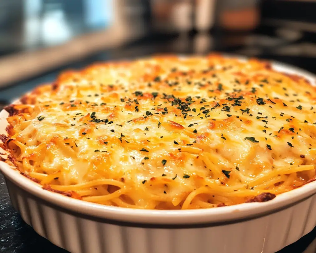 Cheesy Chicken Spaghetti Bake Recipe – Easy Family Dinner
