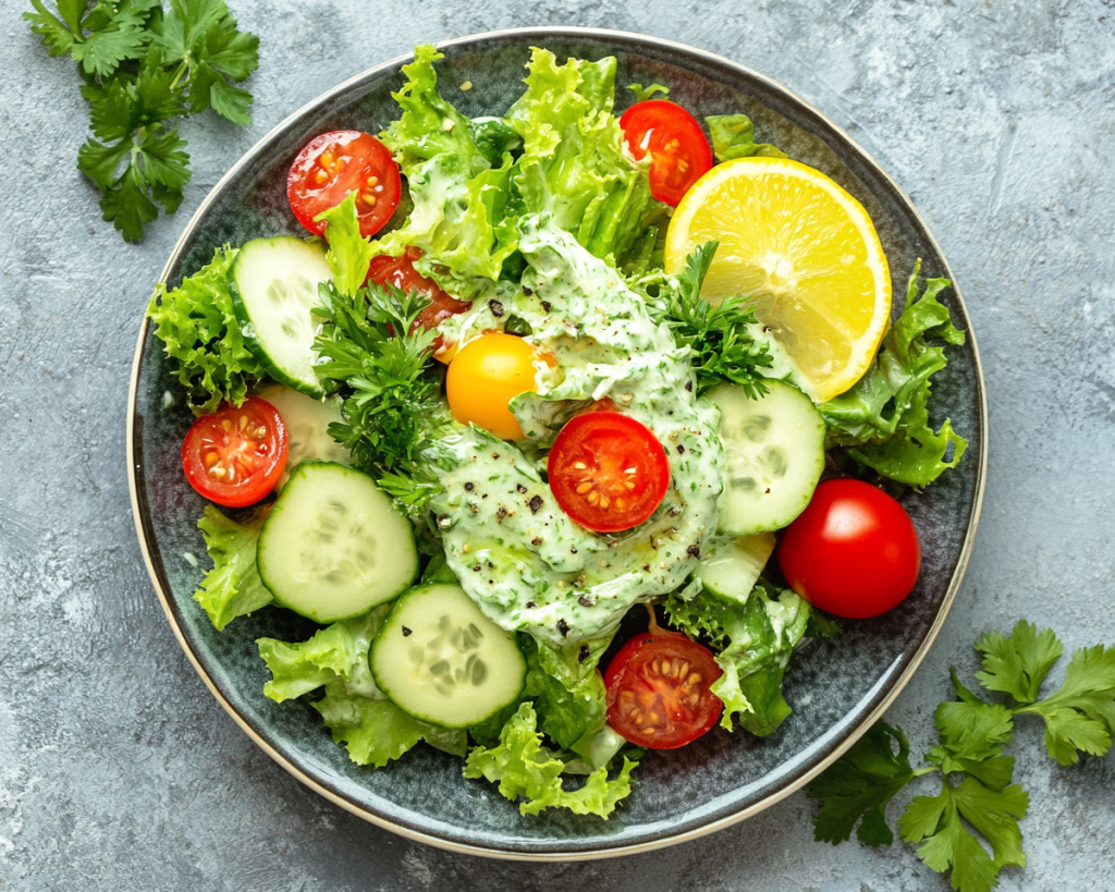 Fresh Green Goddess Salad with Creamy Viral Dip Recipe