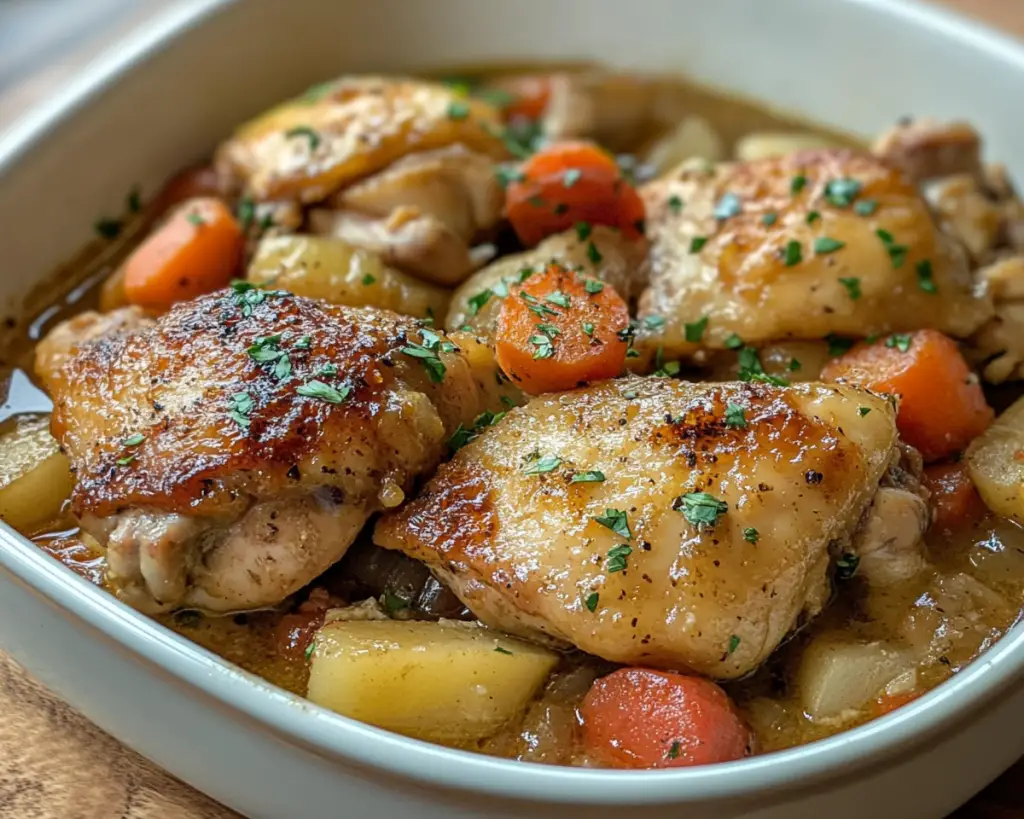 Crockpot Chicken Thigh Pot Roast Recipe for Cozy Comfort Nights