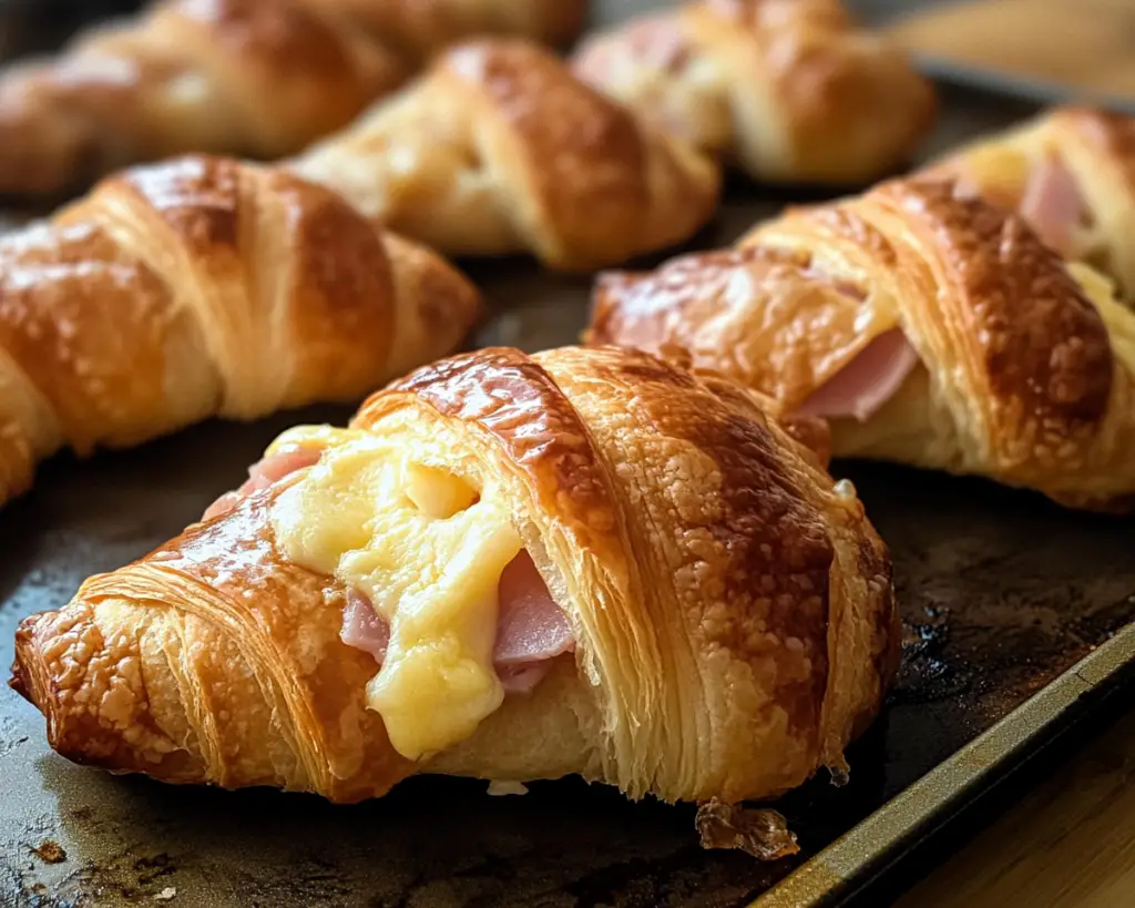 Baked Ham and Cheese Croissants