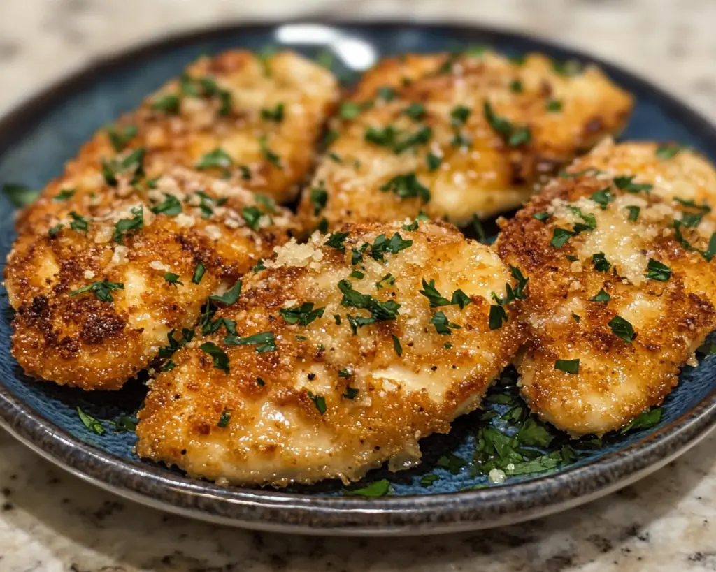 Crispy Parmesan Chicken with a Rich Garlic Sauce | Easy Dinner Idea
