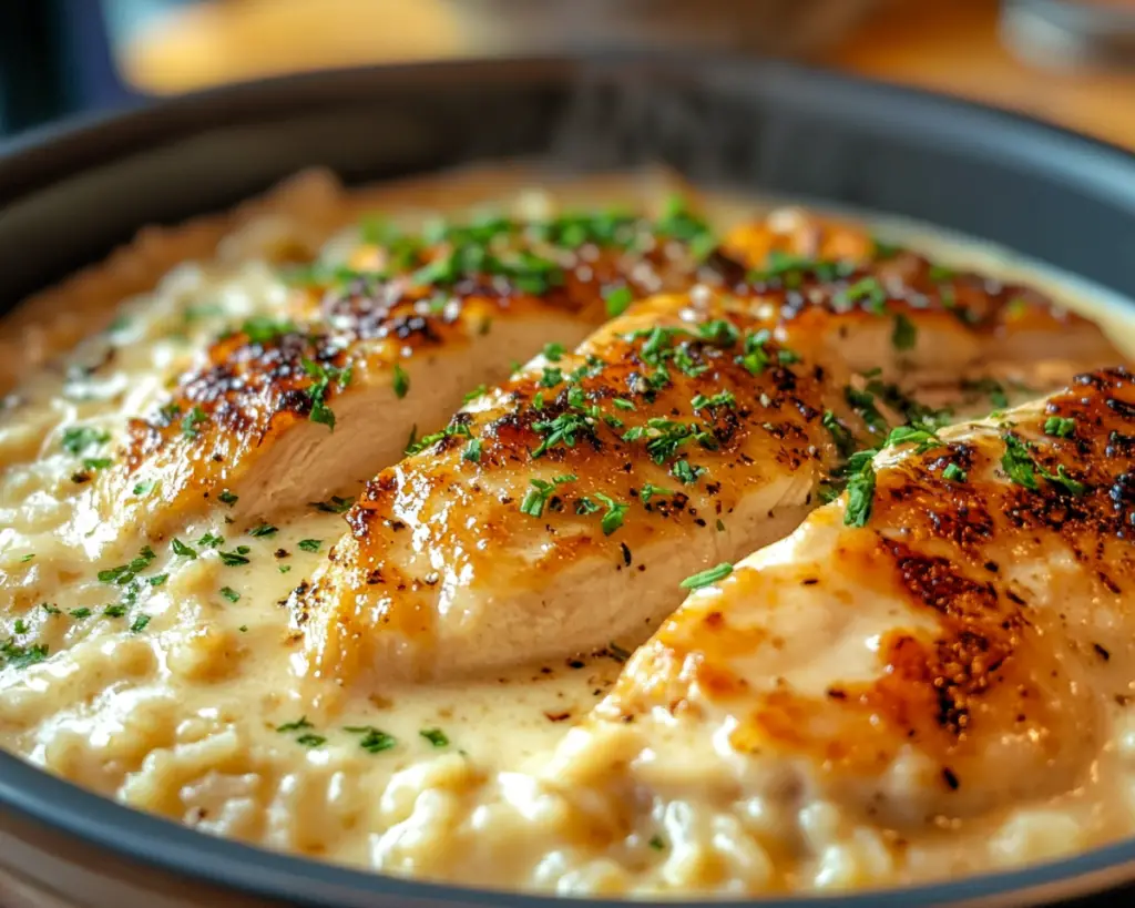 Creamy Smothered Chicken and Rice Delight