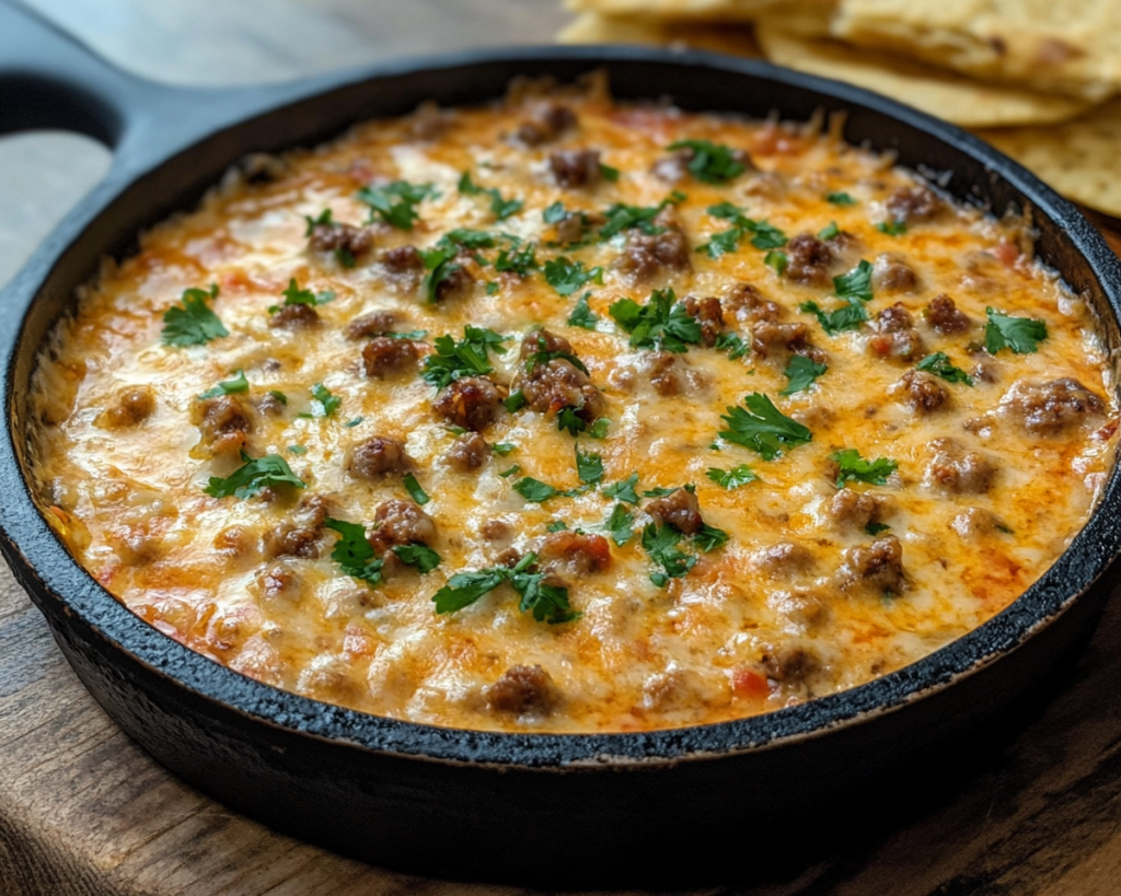 Melty Queso Dip with Spicy Sausage