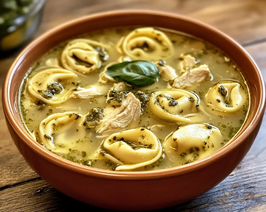 Chicken Pesto Tortellini Soup: Easy Creamy Comfort Food Recipe