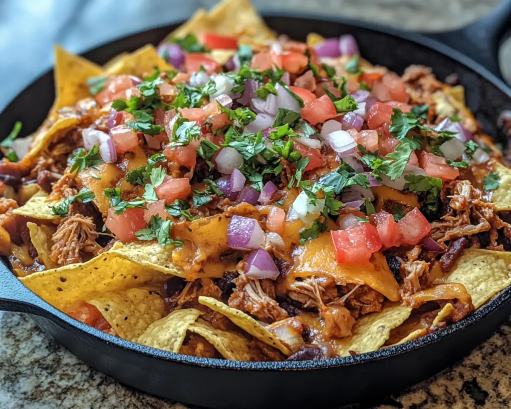 BBQ Pulled Pork Nacho Skillet