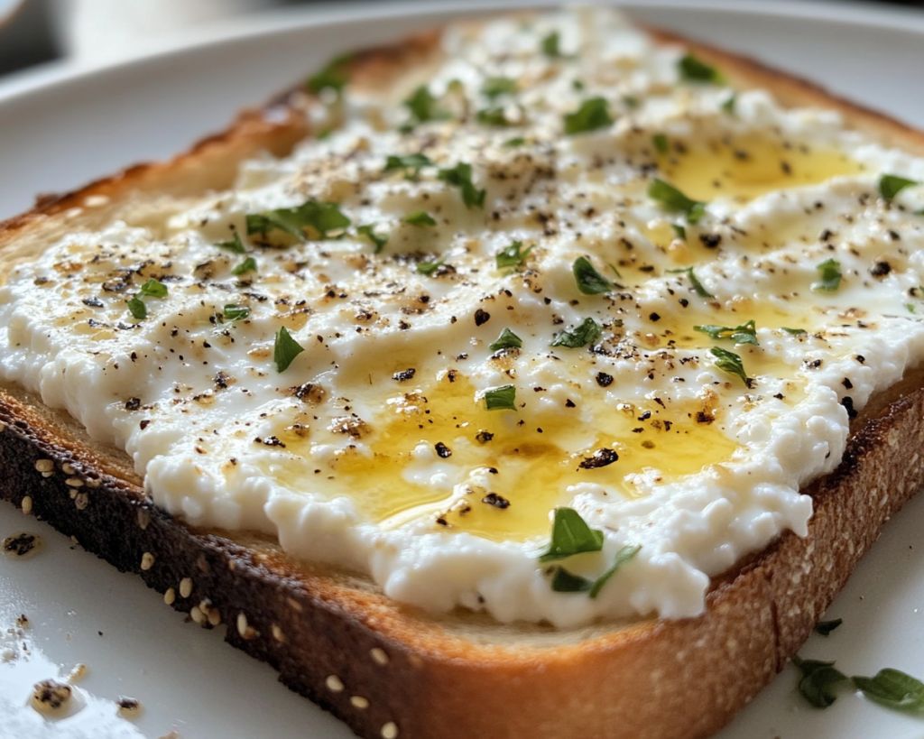 Savory Cottage Cheese Toast: Easy Protein Snack Recipe
