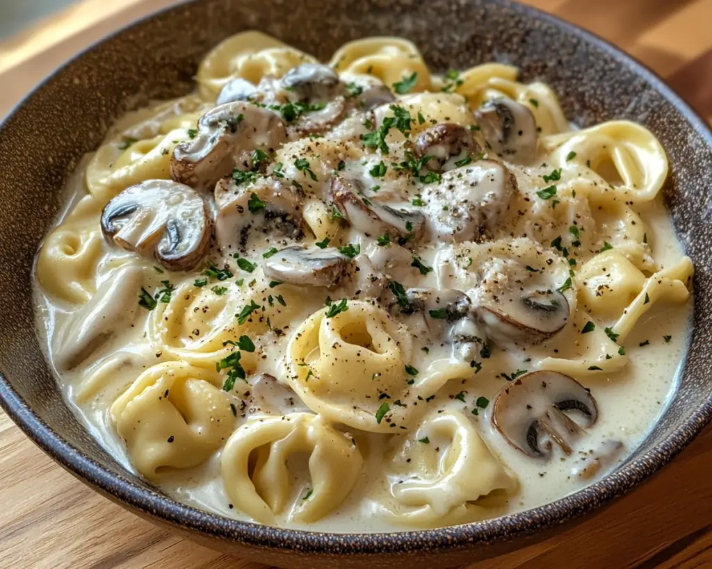 Creamy Mushroom Tortellini Alfredo Recipe – Easy & Comforting