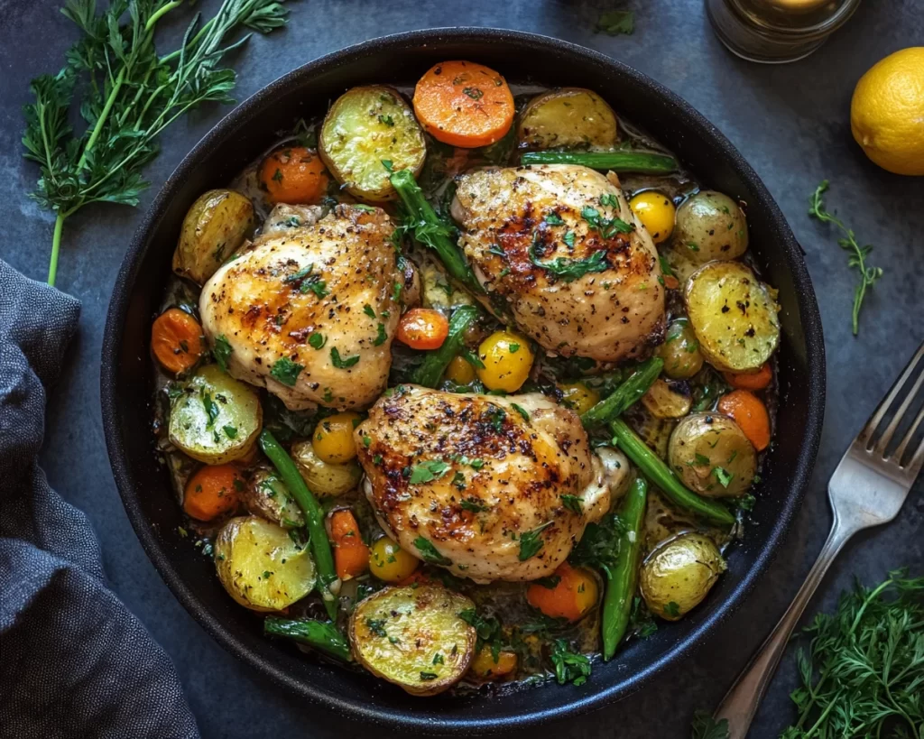 Spring Dinners: One-Pan Chicken and Spring Veggies