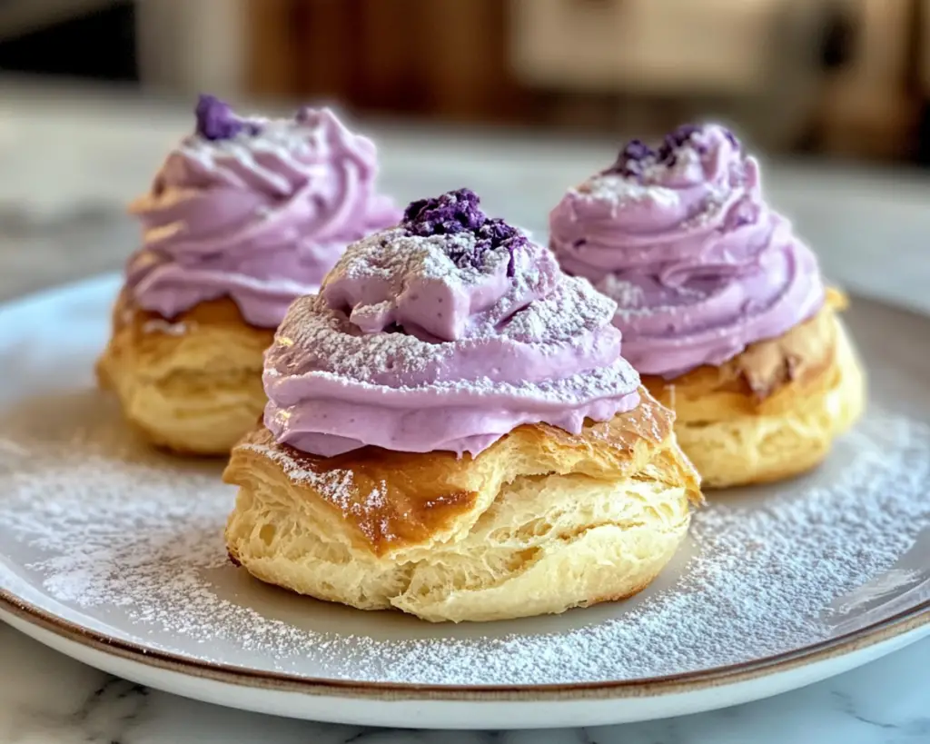 Ube Japanese Cream Puffs (Light, Creamy & Fluffy)