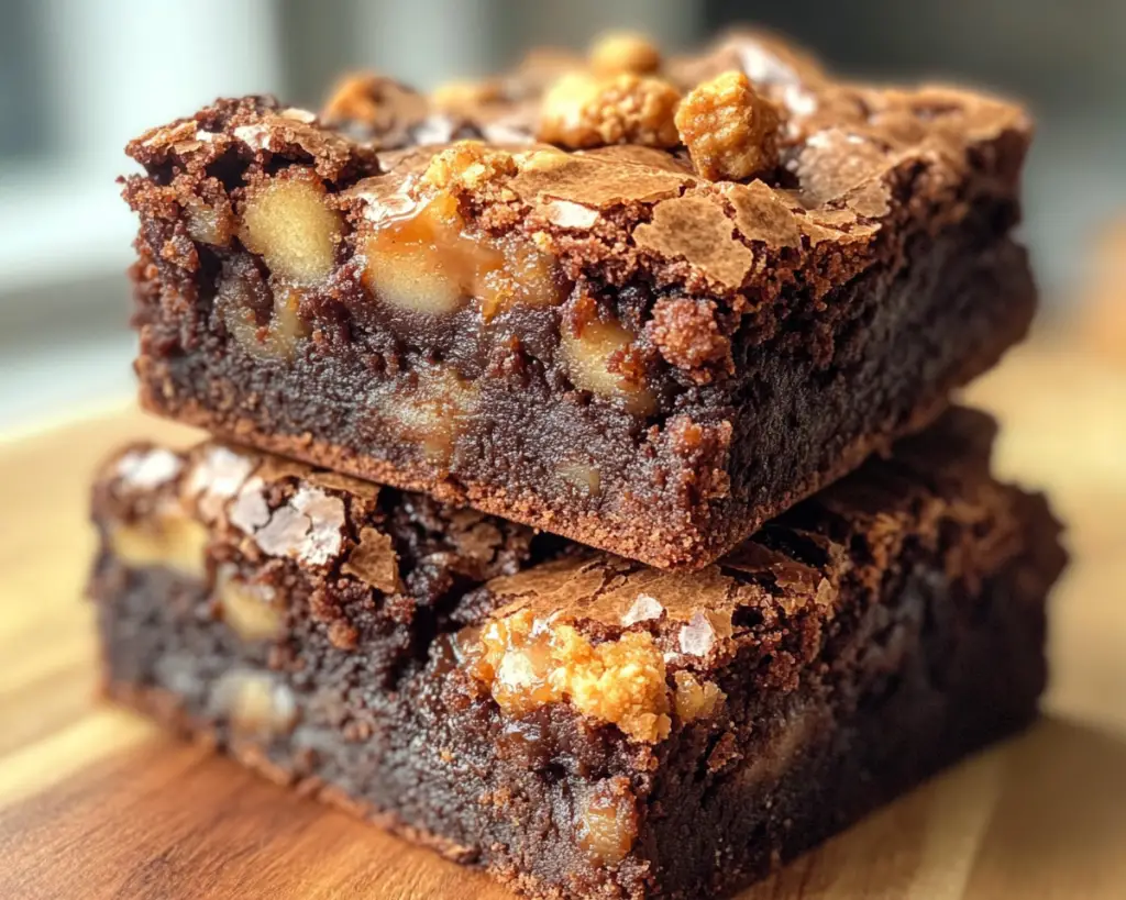 🍫 Caramel Crunch Brownie (Fudgy, Sweet & Salty Dessert)