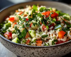 Mediterranean Rice Salad with Herbs