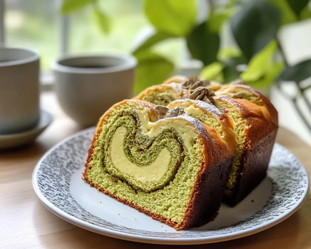 🍰 Raspberry Matcha Pound Cake (Moist, Swirled Green Tea Cake)