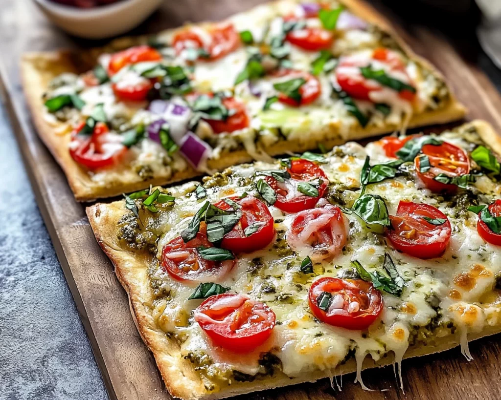 Cheesy Mediterranean Flatbread Pizza