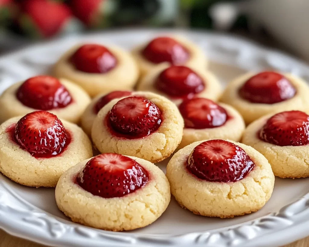 Spring Cookies: Strawberry Thumbprint Cookies