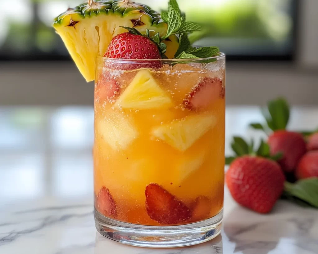 Summer Drinks Nonalcoholic: Strawberry Pineapple Cooler