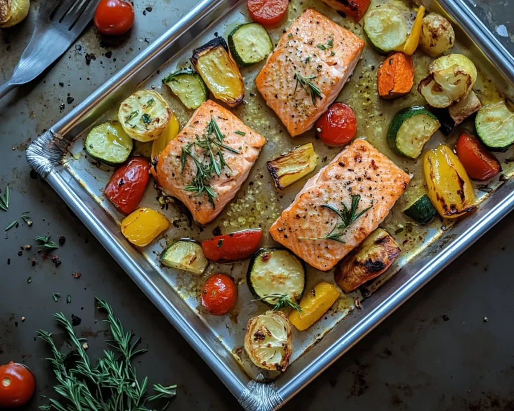 Summer Meals Dinner: Sheet Pan Salmon + Veggies