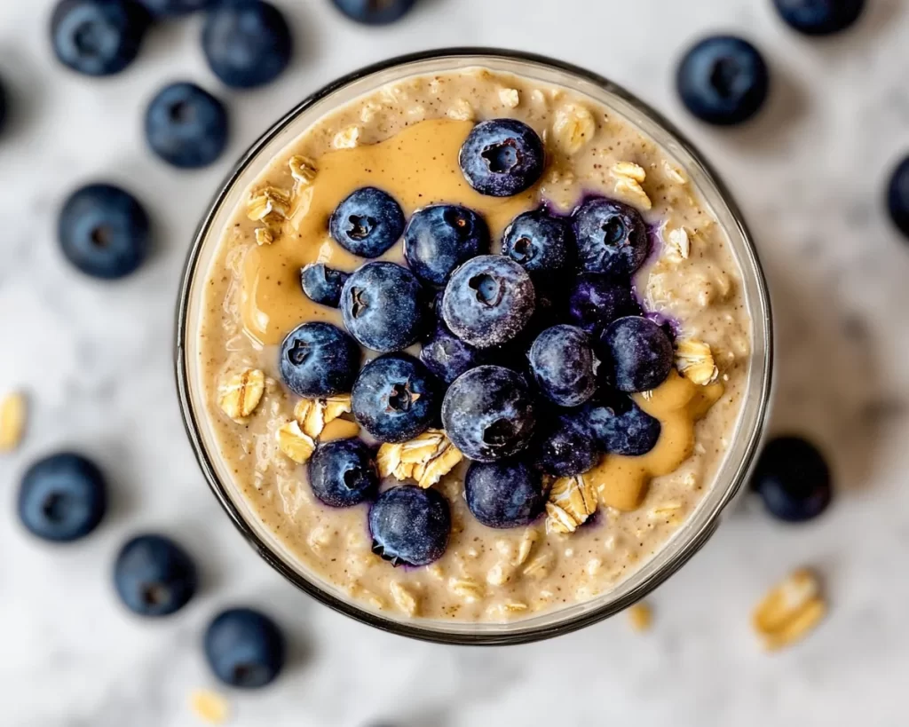 Delicious Peanut Butter Blueberry Overnight Oats