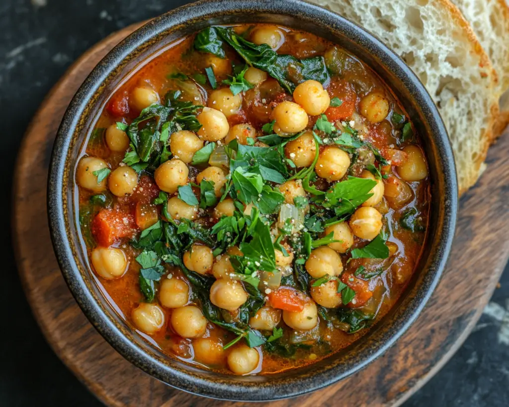 Mediterranean Chickpea and Spinach Stew
