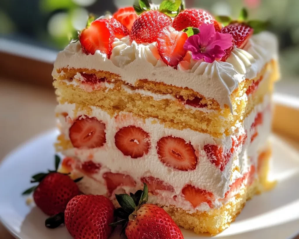 Spring Cake: Strawberry Shortcake Cake (Easy)