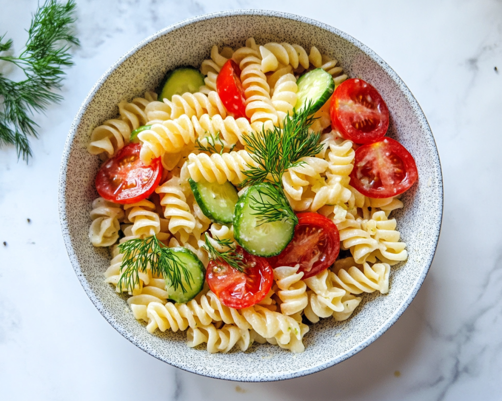 Pasta Salad with Cucumber and Dill
