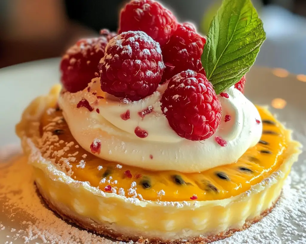 🥧 Passionfruit Tart with Raspberry Meringue (Elegant Dessert)