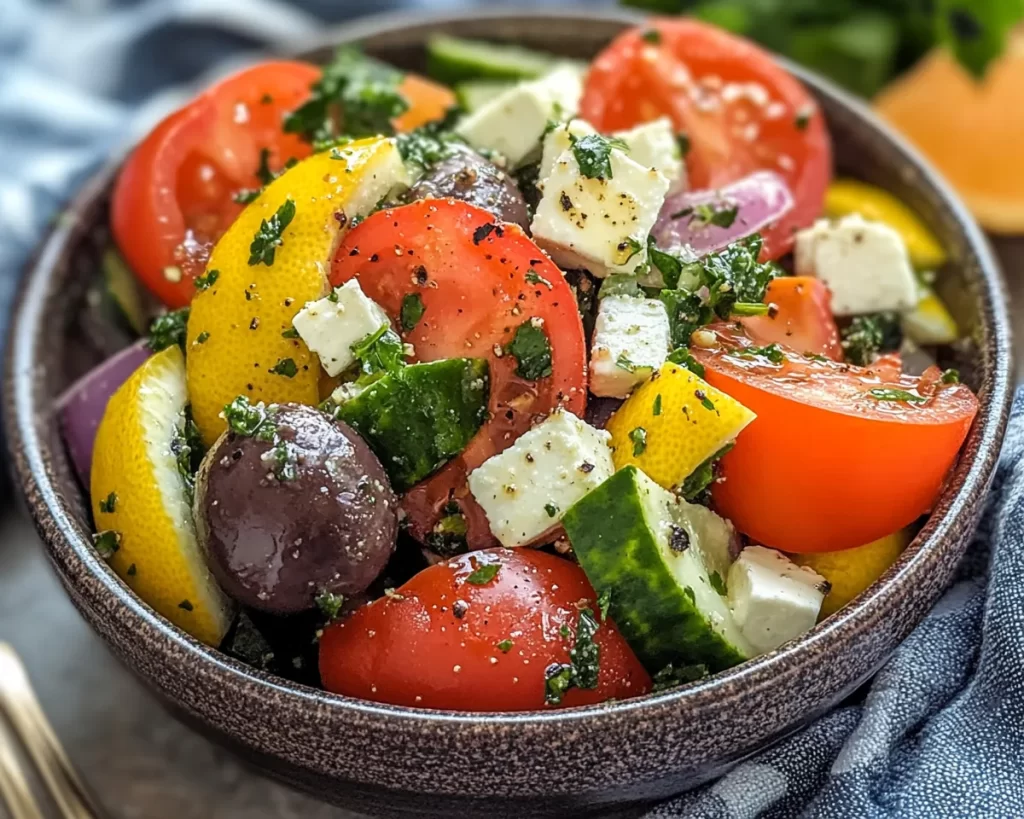 Lemon Vinegarette Dressing for Greek Salad (Easy + Fast)