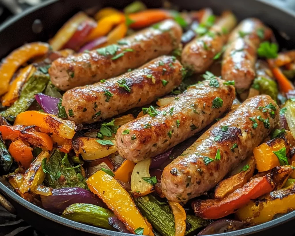 Spring Dinner: One Pan Sausage + Veggies