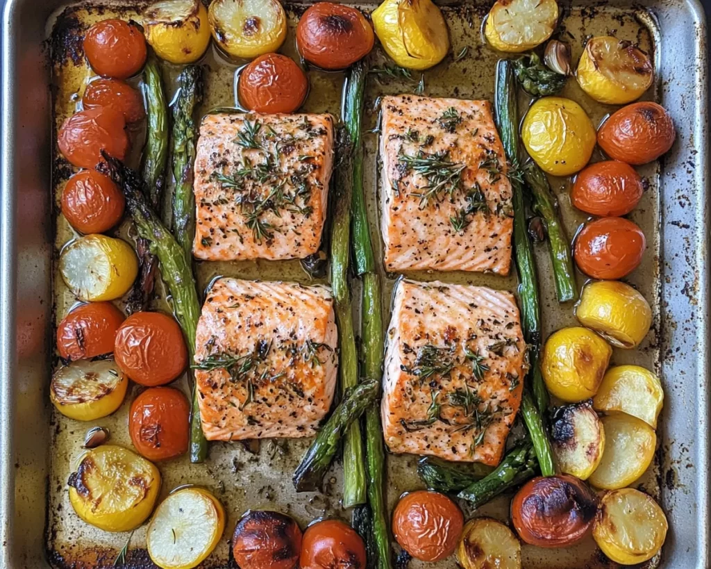 Spring Dinner Party: Sheet Pan Salmon + Veggies (Elegant + Easy)