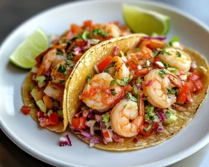 Healthy Easy Shrimp Tacos with Lime Slaw