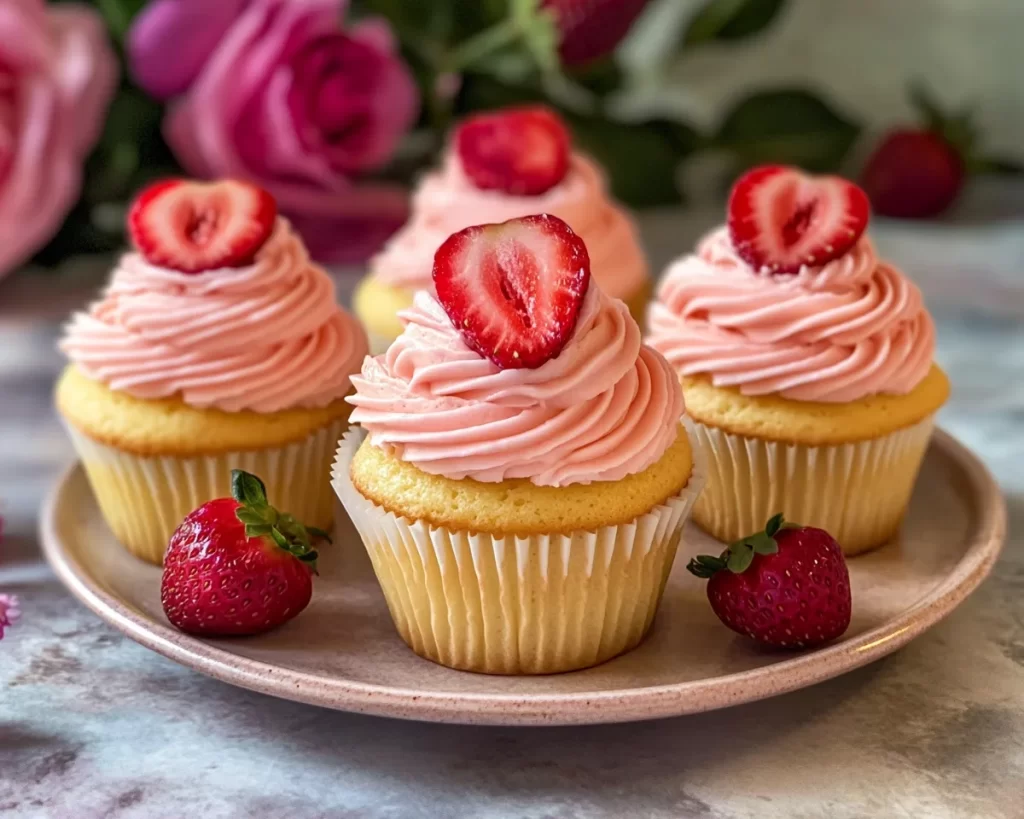 Mother’s Day Strawberry Cupcakes