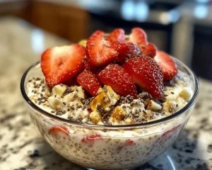 Strawberry Recipes Easy: Strawberry Cheesecake Overnight Oats