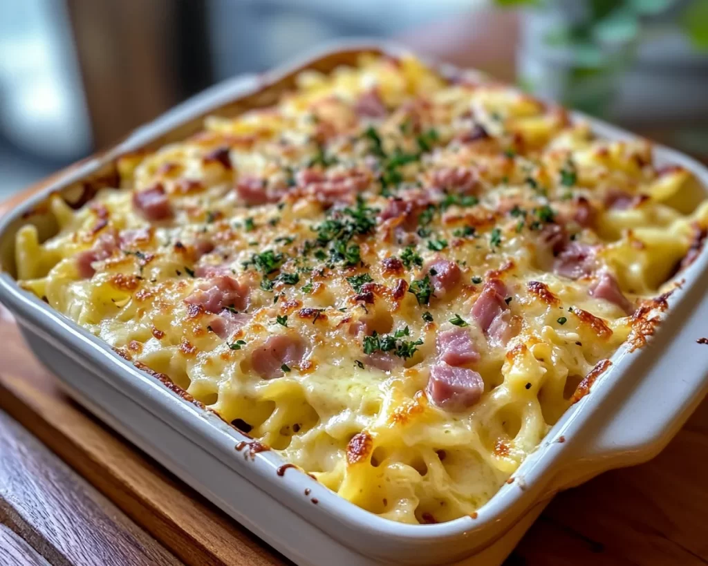 Easter Creamy Ham and Cheese Pasta