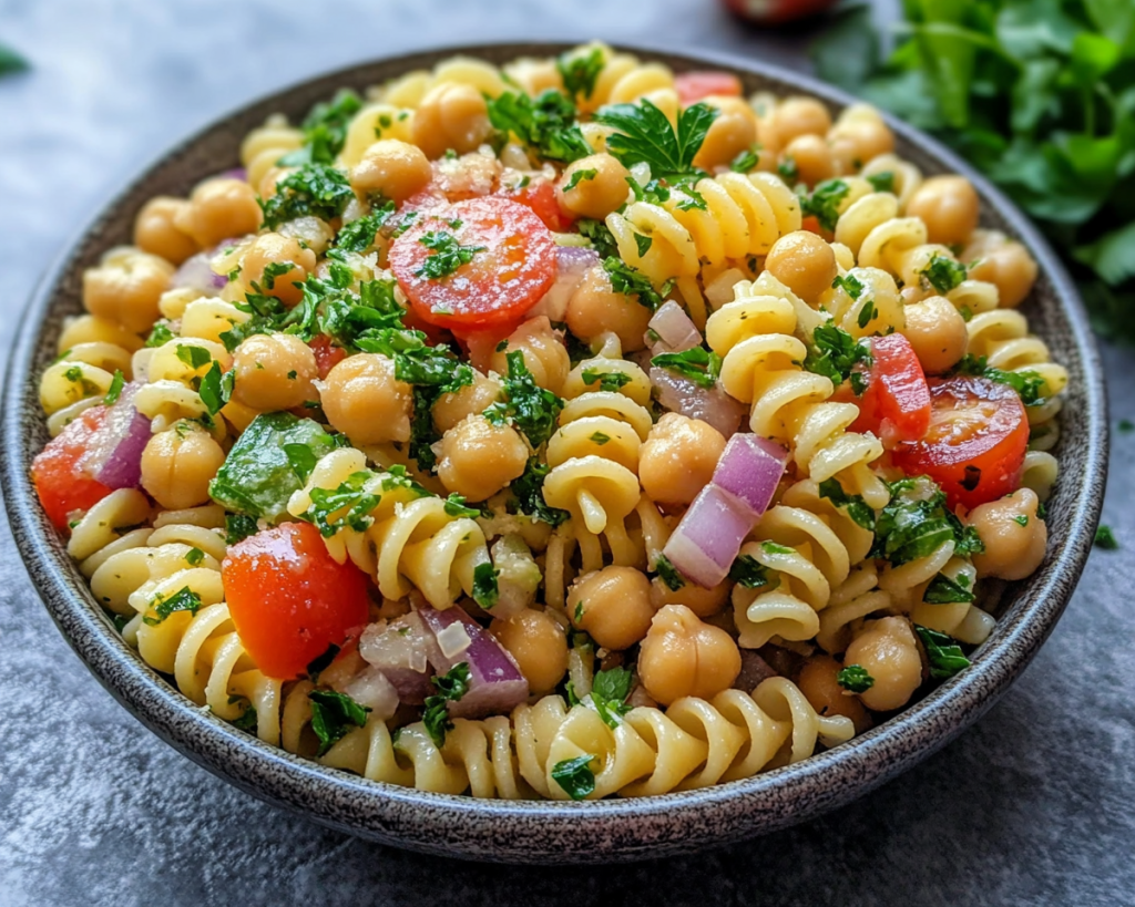 Mediterranean Chickpea Pasta Salad