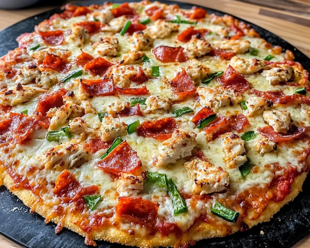 Tasty Cottage Cheese Chicken Crust Pizza