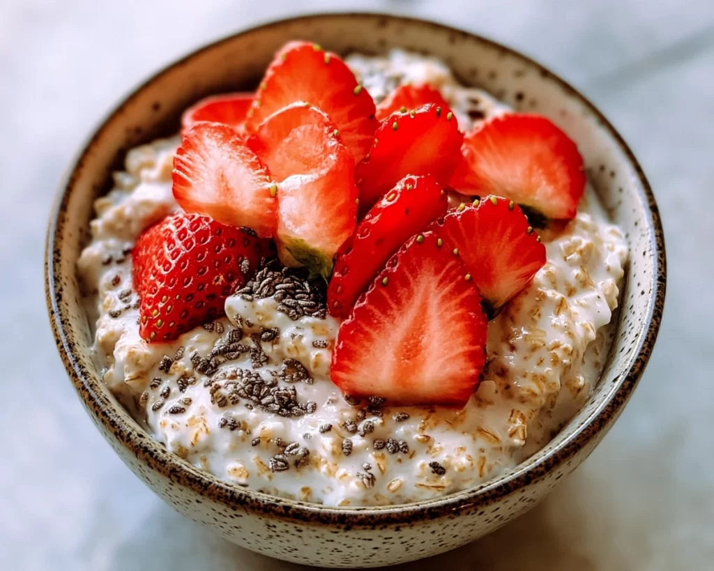 Strawberry Recipes Easy: Strawberry Banana Overnight Oats