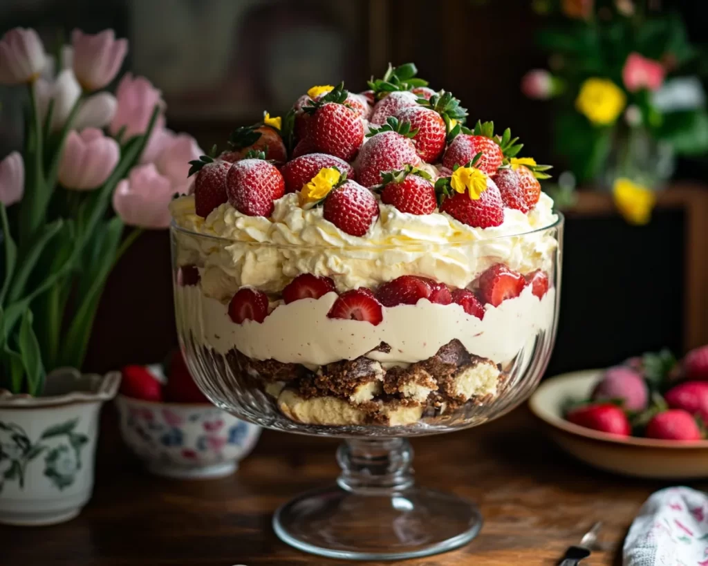Easter Strawberry Cream Trifle