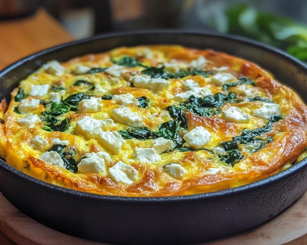 Frittata Recipe with Spinach + Feta (Fluffy + Easy)