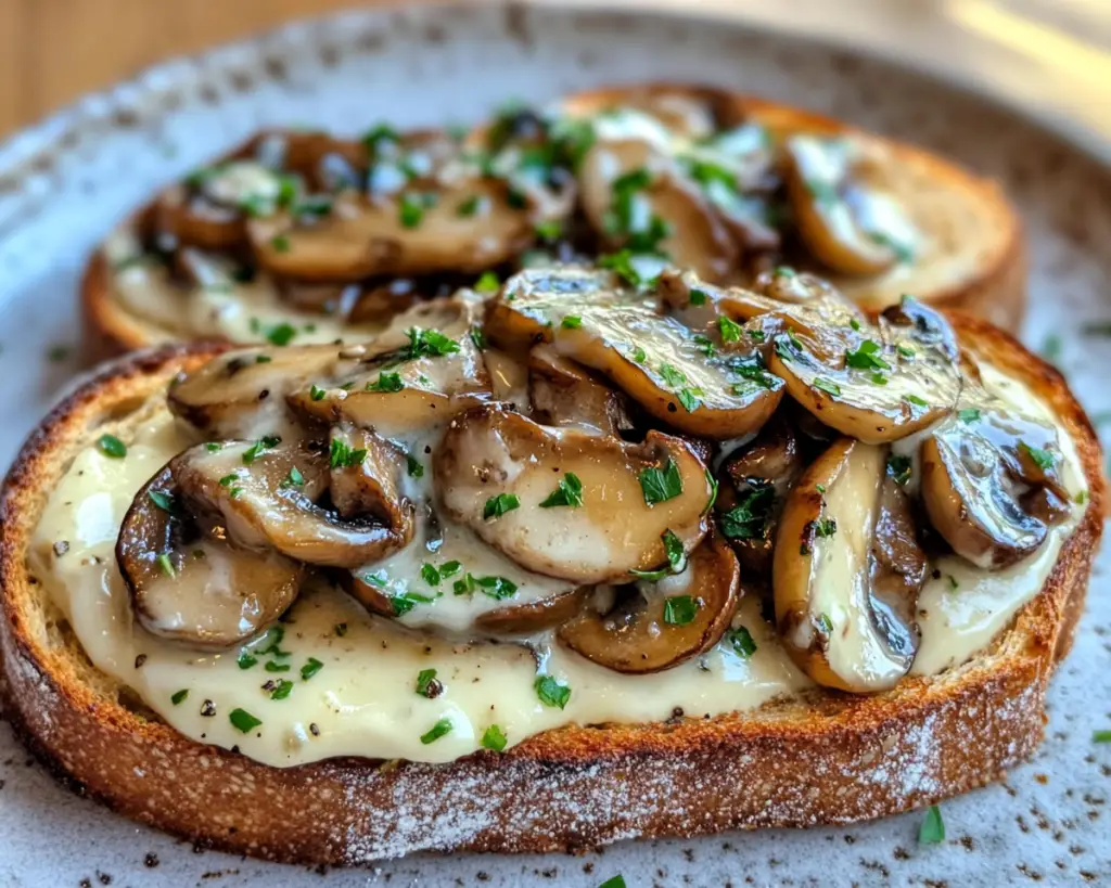 Sautéed Mushroom Breakfast Toast with Spicy Mayo 🍄🥑