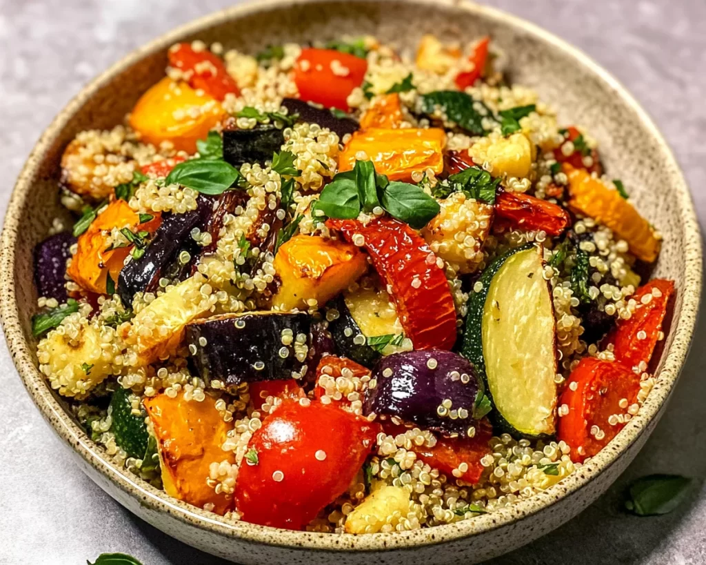 Easy Mediterranean Quinoa Salad With Roasted Vegetables