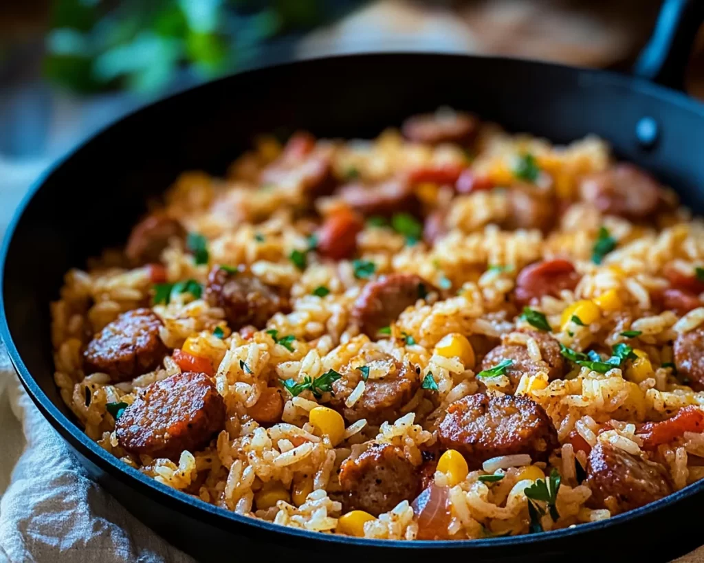 Quick Cajun Sausage and Rice Skillet Recipe