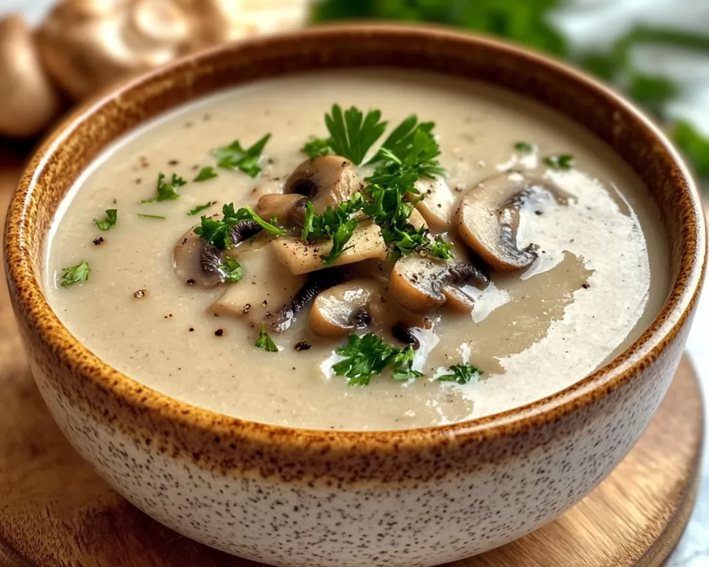 Spring Soup: Creamy Mushroom Soup (Light)