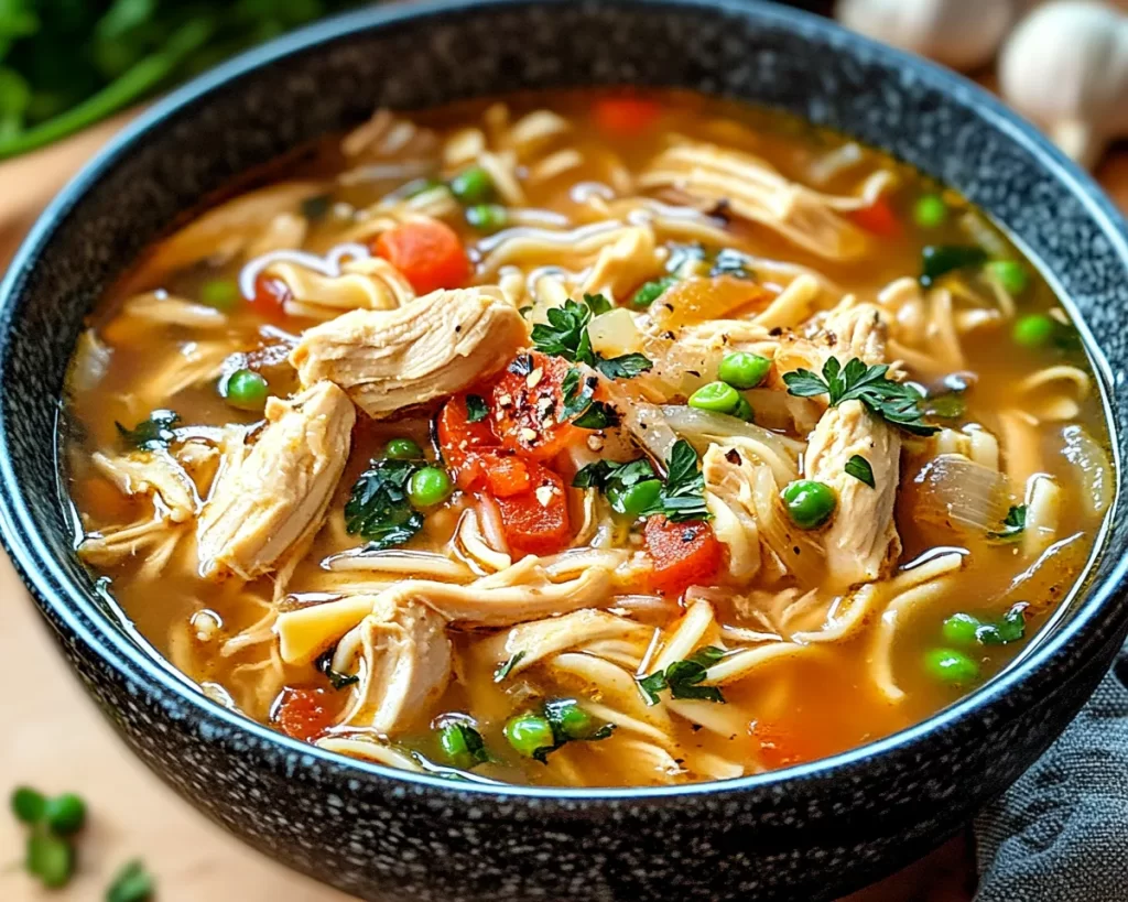 Immune-Boosting Ginger Garlic Chicken Noodle Soup