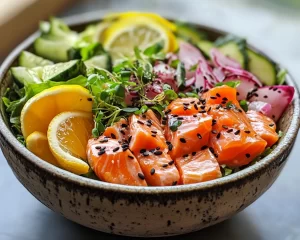 Lemon Vinegarette Dressing for Salmon Bowls