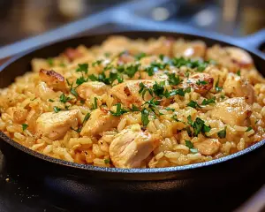 Simple Chicken and Rice Skillet