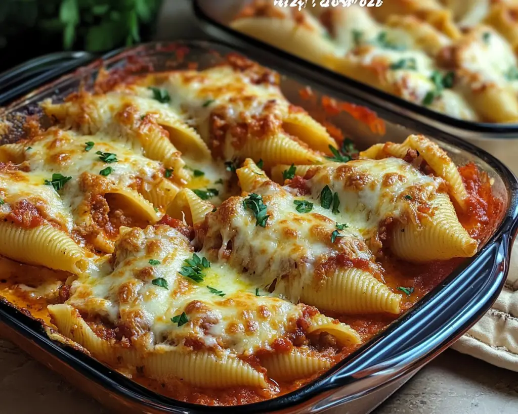 Easy & Cheesy Baked Stuffed Pasta Shells