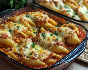 Easy & Cheesy Baked Stuffed Pasta Shells